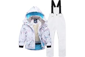 AIMISYOU Kids Ski Jacket & Pants Set Winter Snowboarding Rain Coats Girls Boys Snow Suits