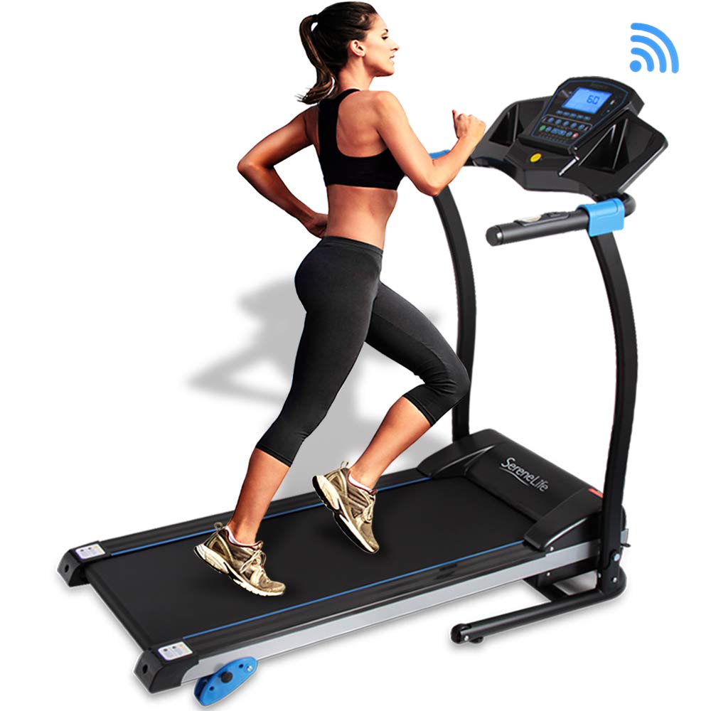SereneLife Smart Digital Folding Treadmill - Upgraded Electric Foldable  Exercise Machine, Large Running Surface, 3 Manual Incline, 16 Preset  Program, ...