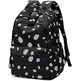 Mfikaryi Daisy Prints Backpack for Girls Middle School Bookbag Elementary School Bags for Teens