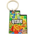 Westmon Works Utah Key Chain Acrylic Souvenir Keychain Retro Style State Map 2 Inch Green