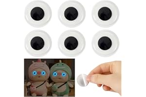 PETKNOWS 6 Pcs Giant Glow in The Dark Googly Wiggle Eyes, 1 Inch Self Adhesive Luminous Sparkle Googly Eyes for Craft Wiggle Eye Stickers Large Sticky Eyes Handicrafts DIY Making