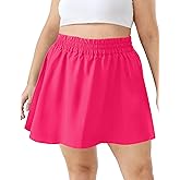 FOREYOND Plus Size Skorts for Curvy Women High Waisted Golf Tennis Skirts with Pockets Workout Athletic Skort Skirt