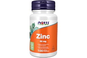 NOW Supplements, Zinc (Zinc Gluconate) 50 mg, Supports Enzyme Functions*, Immune Support*, 100 Tablets
