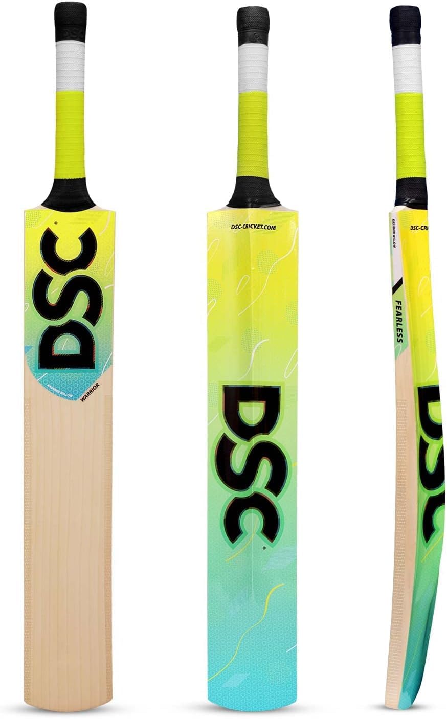 DSC Wildfire Warrior Cricket Bat For Mens and Boys (Beige, Size - 5) | Material: Kashmir Willow | Lightweight | Free Cover | Ready to play | For Intermediate Player | Ideal For Tennis Ball