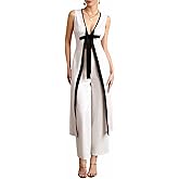 winkbay Women's 2 Piece Cocktail Party Outfits Summer Tie Front Long Vest and Tailored Pants Elegant Set