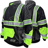 SafetyShirtz Men's SS360 ANSI Type-O and Enhanced Visibility Stealth Graphic Hoods and Zip Ups