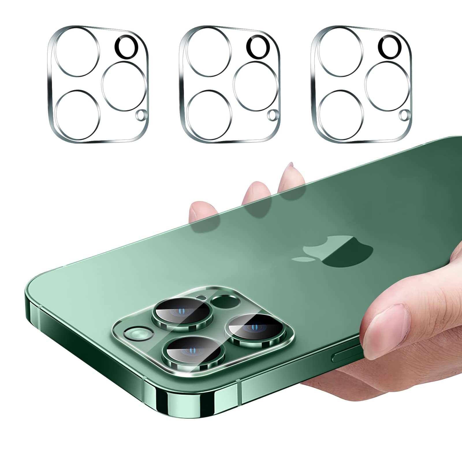 Photo 1 of Hlija 3PCS Rear Back Camera Lens Protector Tempered Glass for iPhone 13 Pro/13 Pro Max - HD Clear Full Coverage Guard