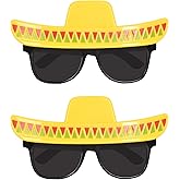 Beistle 2 Piece Plastic Novelty Sombrero Glasses, Fiesta Party Supplies For Cinco De Mayo Photo Booth, Mexican Theme Décor
