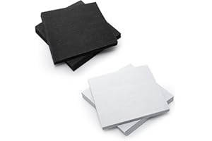 SHELLWEI 200 Sheets Tear Away Stabilizer Backing Embroidery Precut Sheets Black White Fabric Stabilizer for Machine Embroidery Hand Sewing Hoops Quilting, Medium Weight 2.1 oz (10 x 12 Inch)