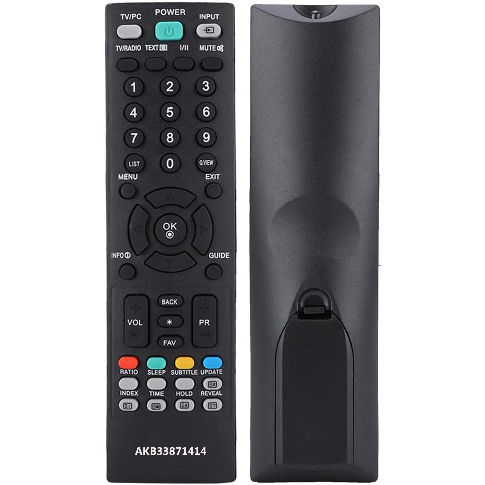 VINABTY AKB33871414 Replacement Remote Control fit for LG TV M197WD-PZ M1994D-PZ M2094D-PZ M227WD-PZ M2294D-PZ M237WD-PZ M2394D-PZ M237WD M198WDP-BZJ M228WDP-BZ M1994D M2094D
