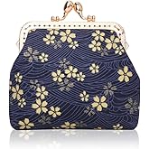 Oyachic Coin Purse,Floral Change Purse, Canvas Coin Purse Wallet with Clasp, Kiss Lock Coin Wallet for Women Girls