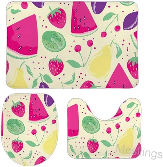 Amazon.de: Badezimmerteppich-Set, Wasserfarben, Obstfarben, 2 Stück