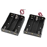 GLE2016 2Pcs Black Plastic Battery Holder Case Box