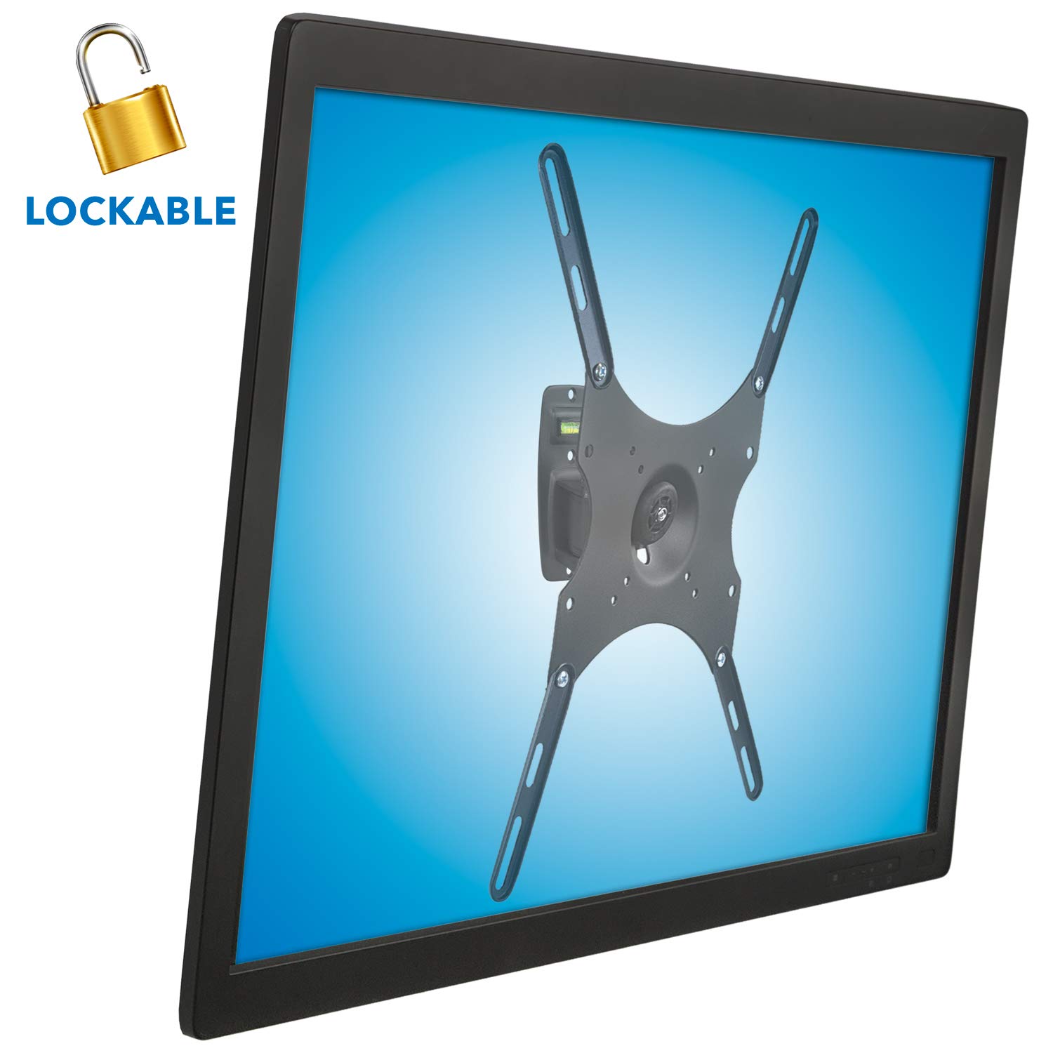 Mount-It! Locking TV Wall Mount, Full Motion TV Mount with Anti-Theft Lockable Quick Release VESA Head, Fits VESA 100, 200 and 400, 44 Lbs Capacity