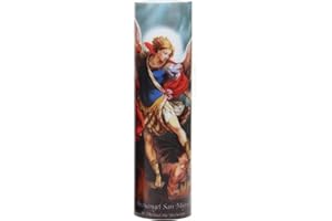Stonebriar St. Micheal Flameless LED Devotional Prayer Candle with Automatic Timer