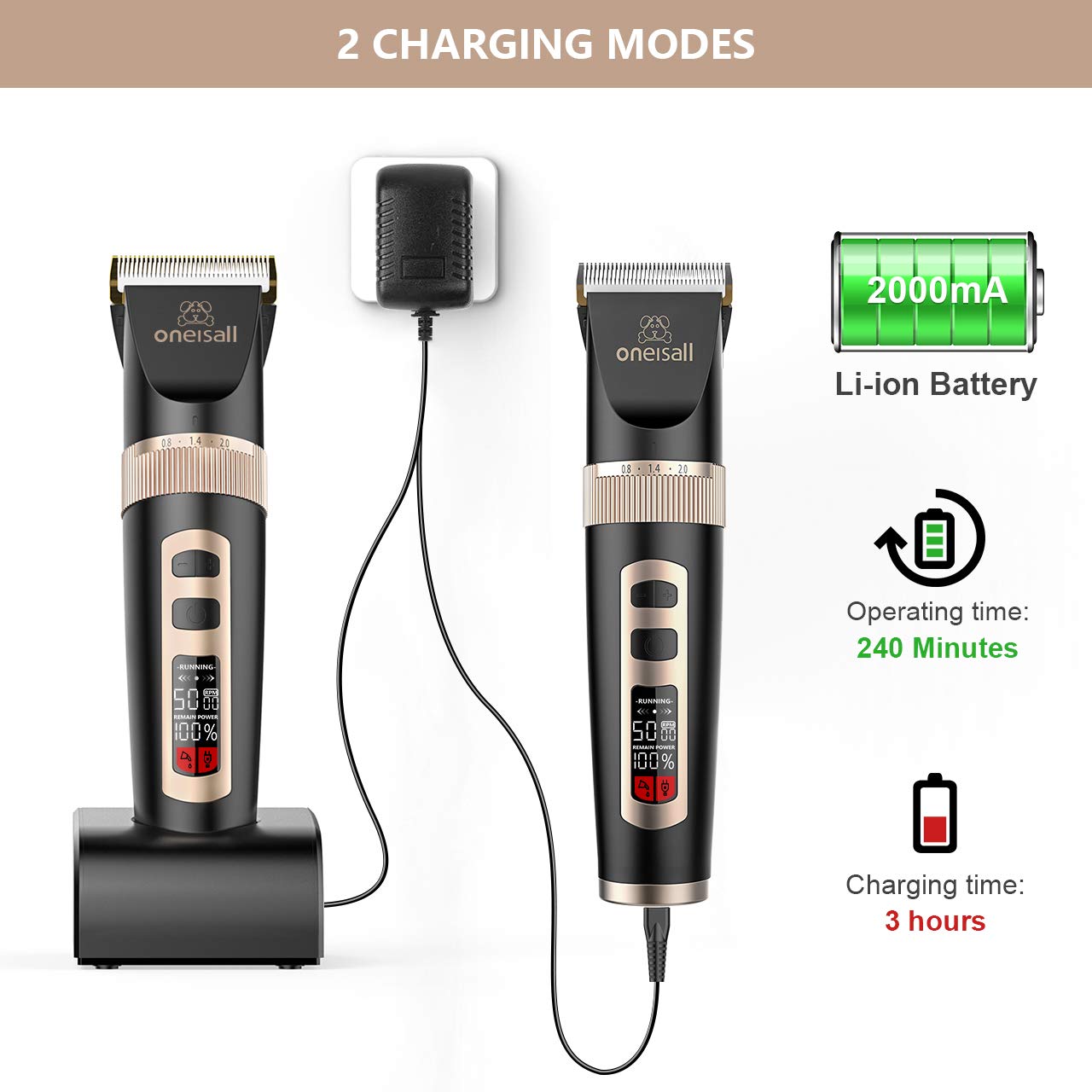 oneisall dog clippers charger