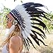 Novum Crafts Feather Headdress | Native American Indian Inspired | Black