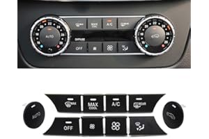 Goodithy Center Console Air Conditioning Button Cover AC Climate Control Button Cover Kit Replacement for Mercedes Benz C GLK Class W204 X204 C180 C200 C300 2010 2011 2012 2013 2014 2015(Model B Set)