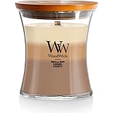 WoodWick Café Sweets Trilogy Holiday Candle Gifts for Women and Men, 9.7 oz Medium Hourglass Trilogy Candle with Crackling Wick