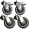 Sandusky WCASTERSET5 4-Caster Set for Wire Shelving, 5" Diameter, 1000 lb. Capacity