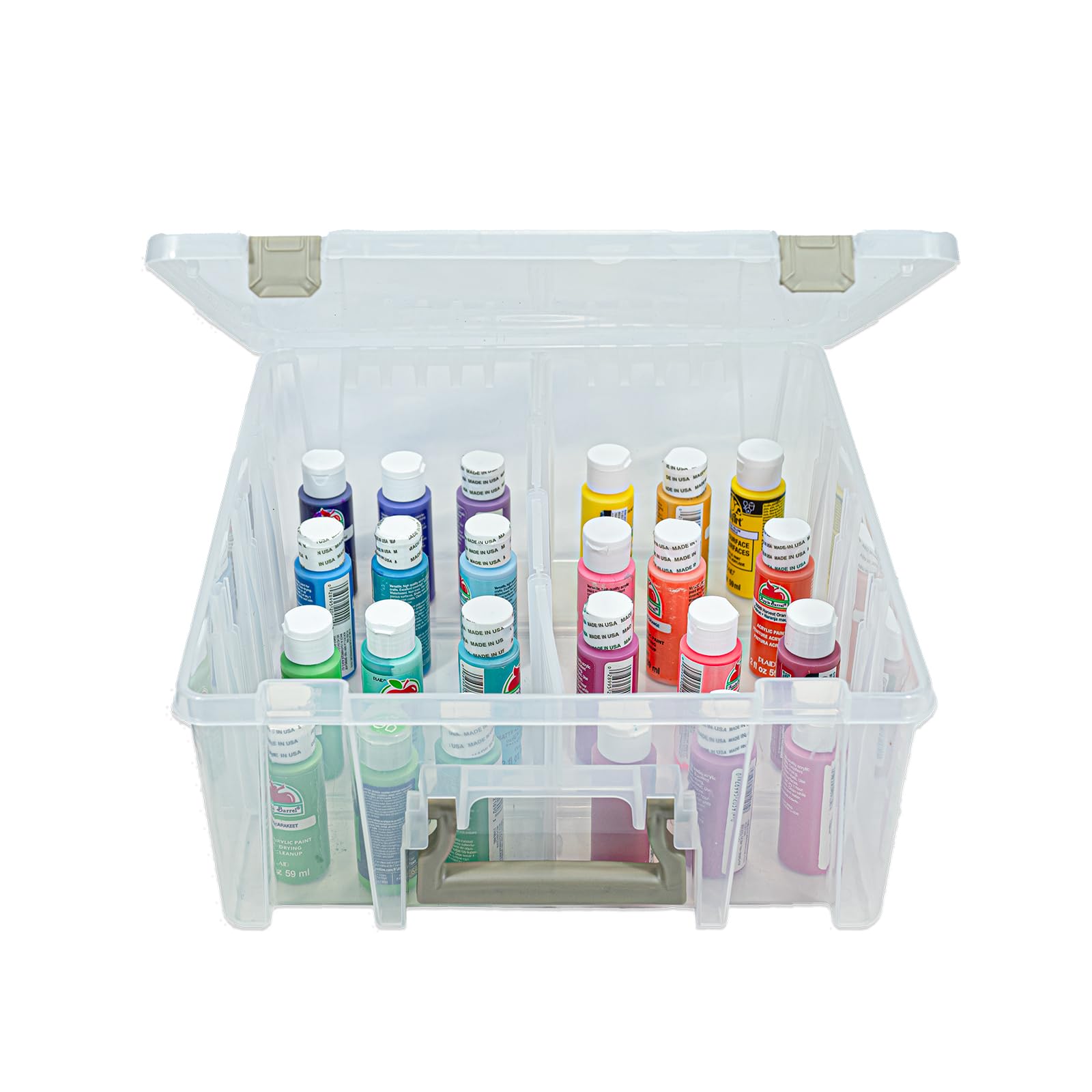 ArtBin 6990SO Super Satchel Double Deep Compartment Box - Art Storage with 8 Removable Compartments, Smart Closure for Craft Supplies (Gold - Pack of 1)