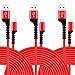 USB C Cable, UNISAME 3 Pack 10Ft Heavy Duty Braided USB Type C Fast Charging Data Cable for Samsung Galaxy S10 S9 S8 Note 10 9 8 Pixel 3 XL LG G7 G6 V40 Oneplus 7 6T iPad Pro 2018 and More