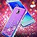 Compatible Samsung Galaxy J3 2018,J3V J3 V 3rd Gen,J3 Orbit Case,Express Prime 3,J3 Star,J3 Achieve,Amp Prime 3 Case W/Glass Screen Protector,Glitter Liquid Quicksand Diamond F/Girls Women,Purple/Blue