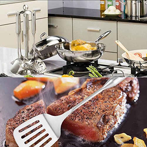 Modern 304 Stainless Steel Kitchen Utensil Holder Organizer 360 Degree