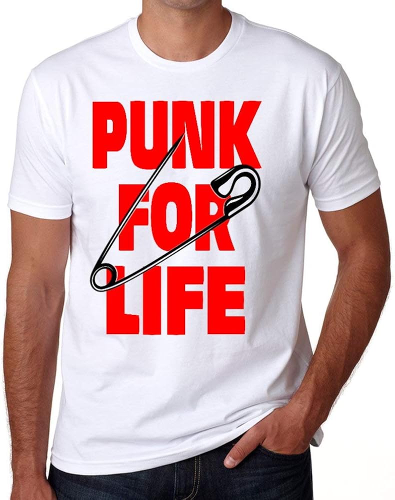 Punk for Life Punks Printed White T Shirt 100 Polyester Amazon.co.uk
