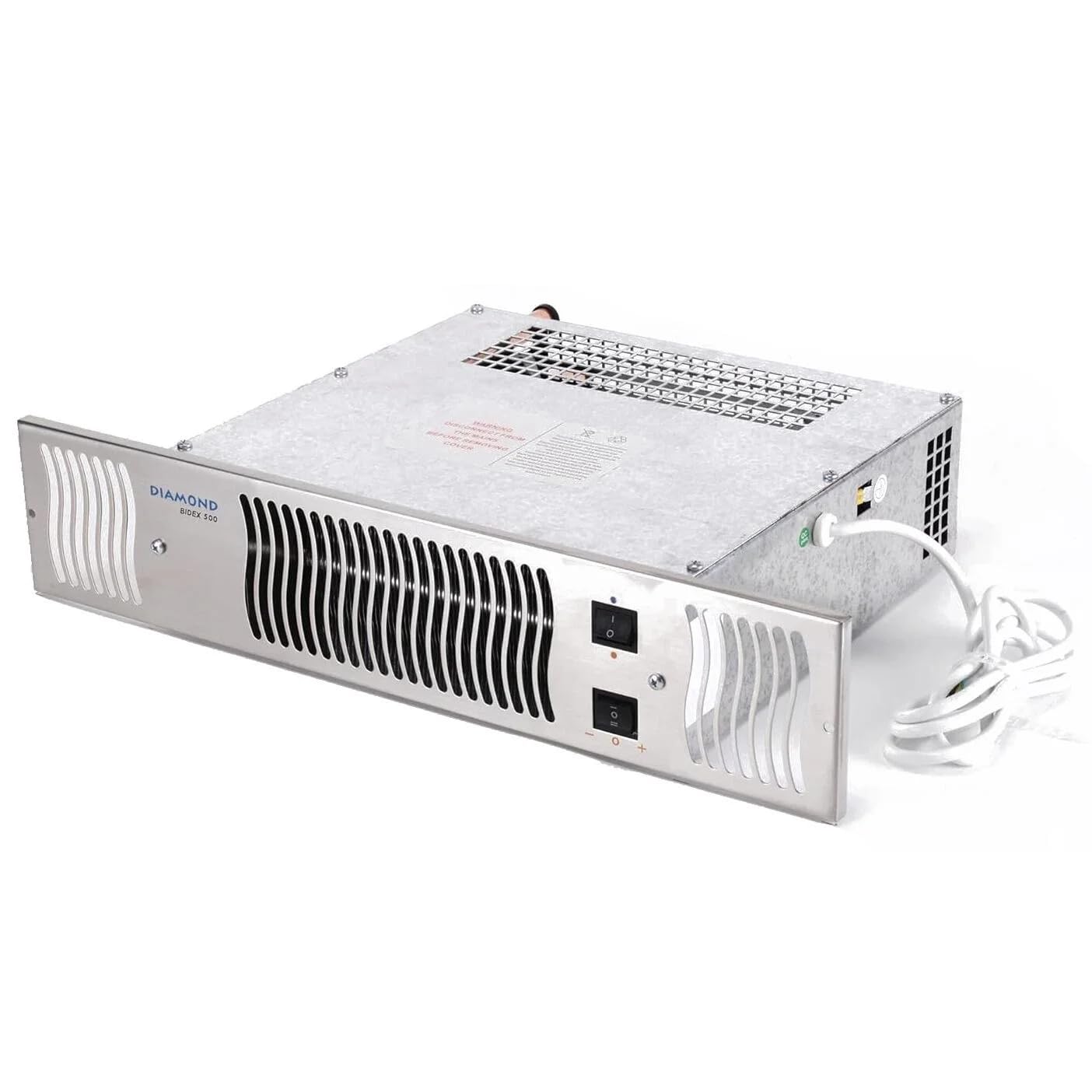 Bidex Diamond 500 Central Heating Kitchen Plinth Heater: Stainless Steel Grille, Under cupboard heater