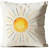 CosxHabitat Colorful Sunshine Mental Health Throw Pillow Covers,Motivational Gifts for Women Girls Boy,Sun Gifts Cushion Covers for Dorm Bedroom Living Room Office Decor,18x18 Inches
