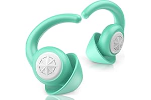 BUENSUENO Ear Plugs for Sleeping - Silicone Reusable Washable Earplugs for Noise Cancelling, 2 Pairs Sound Blocking Ear Plugs for Sleep, Flights, Snoring, Work, Studying (Green)