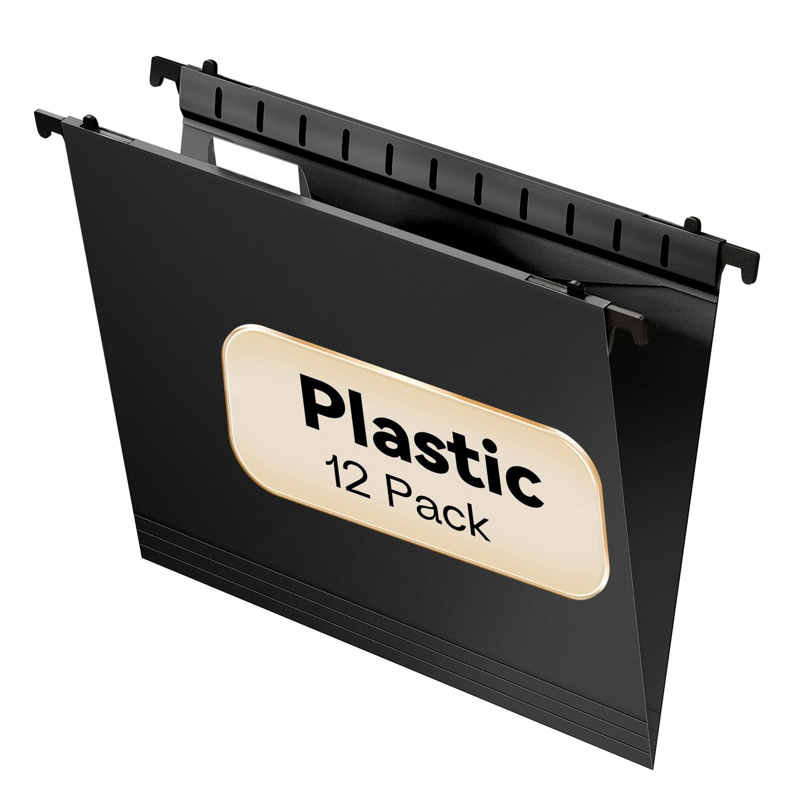 Photo 1 of NORDUN Plastic Hanging File Folder Letter Size,12 Pack Reinforced Heavy Duty Hanging Folders,Sturdy File Cabinet Folders,Black Hanging File Folders with Tabs,Hanging Folders for Filing Cabinet