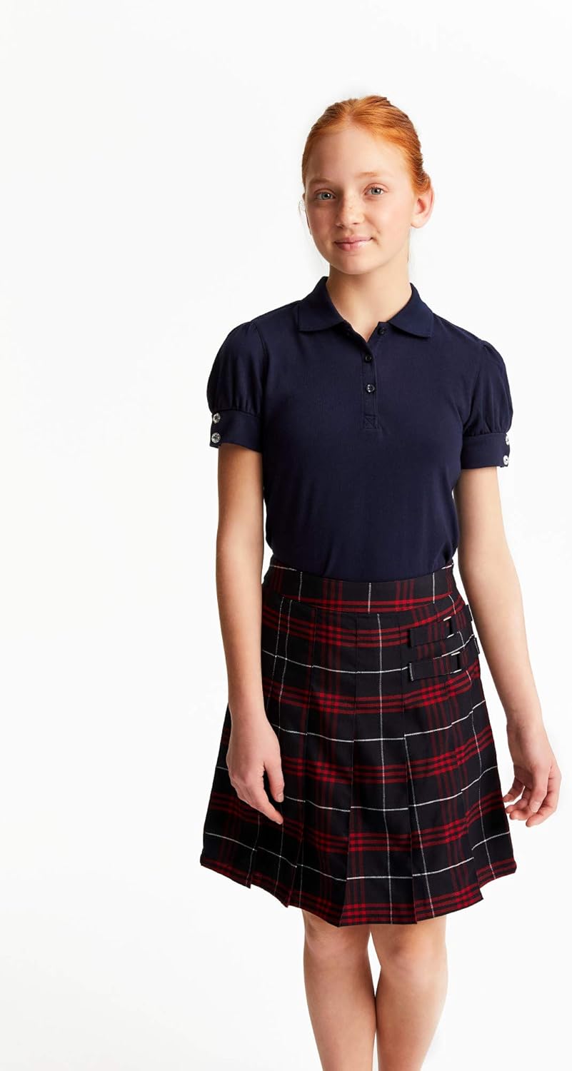 French Toast Girls' Plaid Two-Tab Scooter Skirt: Clothing