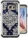 S7 Case, Galaxy S7 Case, MagicSky [Shock Absorption] Studded Rhinestone Bling Hybrid Dual Layer Armor Defender Protective Case Cover for Samsung Galaxy S7 (Flower)