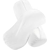 Prasacco 2 Pcs Neck Roll Pillow Cover with Zipper, Round Neck Pillow Case Soft Neck Roll Pillow Cover Pillowcases Round Cervical Pillow Case for Cylindrical Pillow Cushion (White, 16 x 6 Inch)