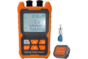 FYBOPTWU - 4 in 1 Function Fiber Optic Tester Portable Optical Power Meter (FC/SC/ST) & VFL 2mw Visual Fault Locator & LED, OPM & VFL, Range: (-70) dBm ~ (+6) dBm, 1pc