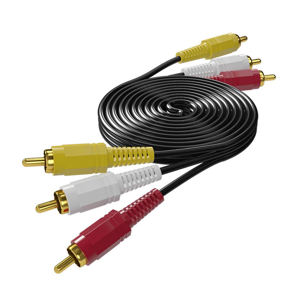 iYueMps RCA Audio Cable 1.5m, 3-male to 3-male RCA Plugs, RCA Phono Cable for Amplifier, Speakers, Soundbar, Home Cinema and HiFi Systems