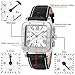 Gute Mens Chronograph Mechanical Watches, Automatic Classic Roman Business Calendar Wristwatch with Black Leather Strap Blue 6 hands