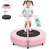 BCAN SP1 36'' Kids Toddler Trampoline Indoor, Foam Handle | FED Fitness | ASTM Certified Safety for kids, Safe Thickened Cover&amp;Sturdy Steel Frame, Easy to Assemble, Max Weight 132 lbs
