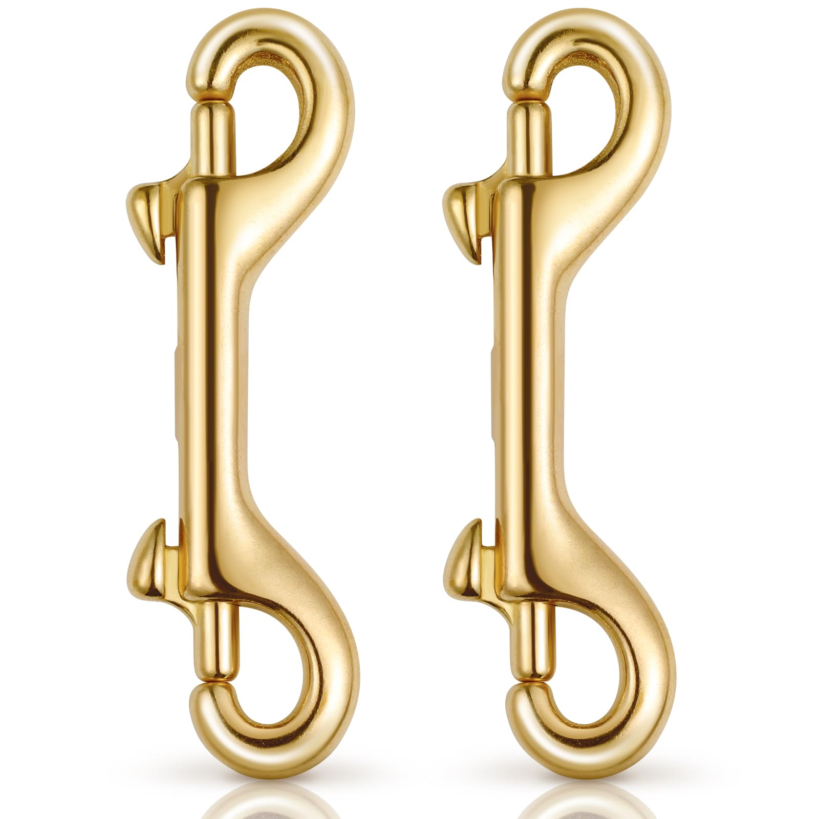 ULTECHNOVO Flag Pole Clips Keyring Clips Brass Double End Snap, Brass Clasp Bolt Snaps Double Ended Hook for Diving Luggage Outdoor Mountaineering (90mm, 2pcs) Clasp