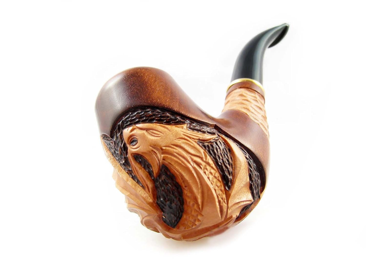 Fashion Decorated smoking pipe, Carved Pear Root Wood"DRAGON" + Pouch! - BEST PRICE IN FPS!!!