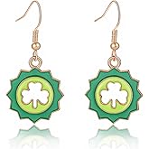 St. Patrick's Day Earrings for Women Irish Lucky Shamrock Earrings Clover Green Leaf Dangle Earring Saint Patricks Day Jewelry Gifts Accessories