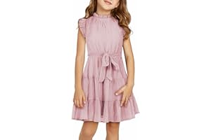 blibean Tween Girls Elegant Dresses Kids Summer Ruffle Sleeve Dress Size 4-15 Years Old