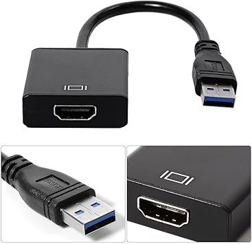 vshop® Adaptador USB 3.0 macho a HDMI hembra – convertidor ...