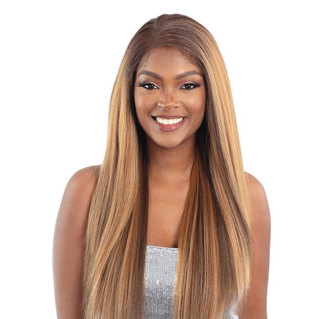 Photo 1 of -N-Go Snatched Glueless Lace Synthetic Wig - Lumi (Color : P6/27)