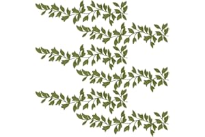 WEBEEDY 6 PCS Lace Forest Leaves Vine Patches Iron on Patches Embroided Applique Leaf Pattern Sequin Appliques Trims Embellishment Decoration for DIY Costume Art Craft Projects, Green