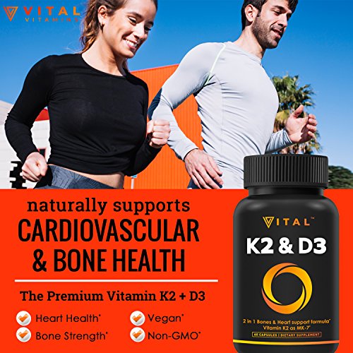 Vitamin K2 (MK7) with D3 Supplement - Vitamin D & K Complex - Bone and Heart Health Formula - 5000 IU Vitamin D3 & 90 mcg Vitamin K2 MK-7-60 Small & Easy to Swallow Vegetable Capsules - Thumbnail 3