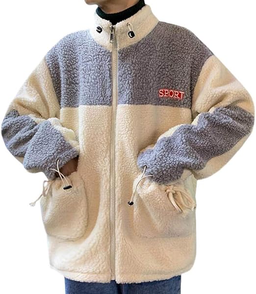 Amazon Bestmood ボアジャケット メンズ 厚手 ゆったり フリース コート ショート丈 裏起毛 ブルゾン 防寒 カジュアル アウター ボア あったか 大きいサイズ 冬 コート ジャケット 通販