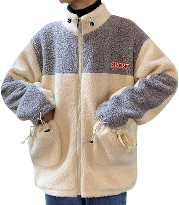 Amazon Bestmood ボアジャケット メンズ 厚手 ゆったり フリース コート ショート丈 裏起毛 ブルゾン 防寒 カジュアル アウター ボア あったか 大きいサイズ 冬 コート ジャケット 通販